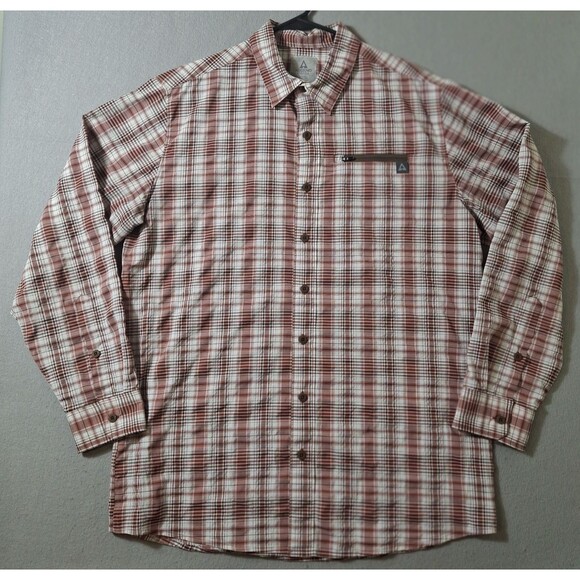 Ascend  Shirt XL Mens  - 2 Lot Bundle - Red Gray  White Tech Plaid Check - Picture 9 of 15